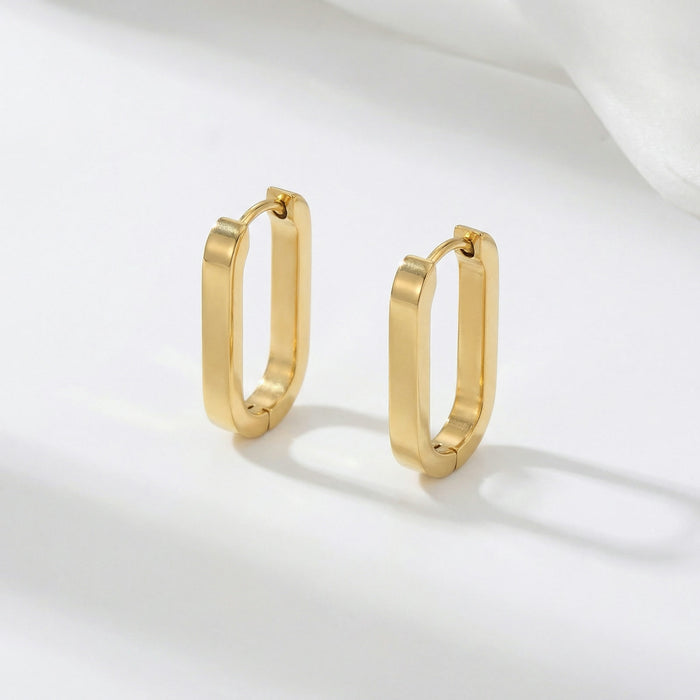 Sleek Rectangle Creolen – NOOR GOLD