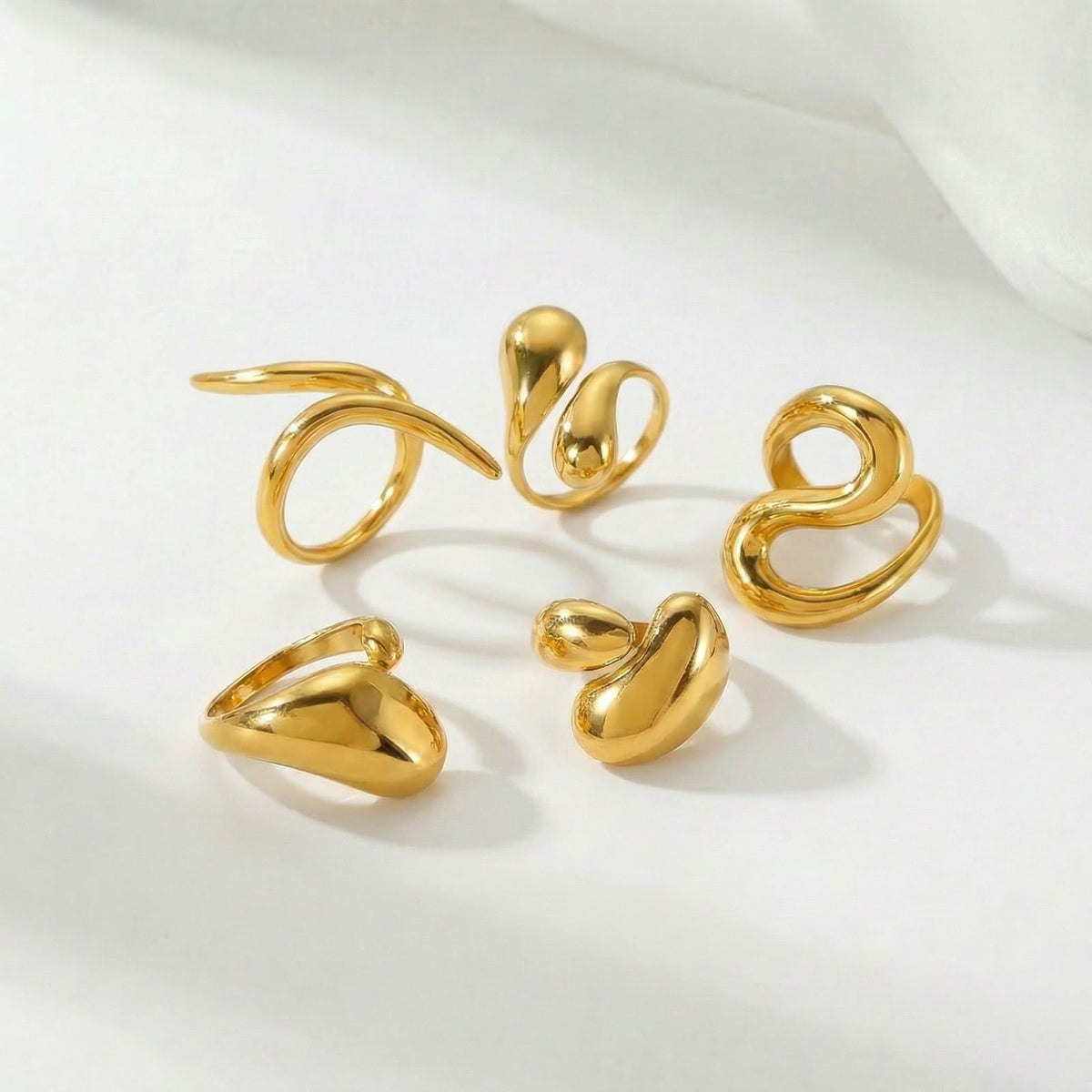 Liquid Gold Ring Set – NOOR GOLD